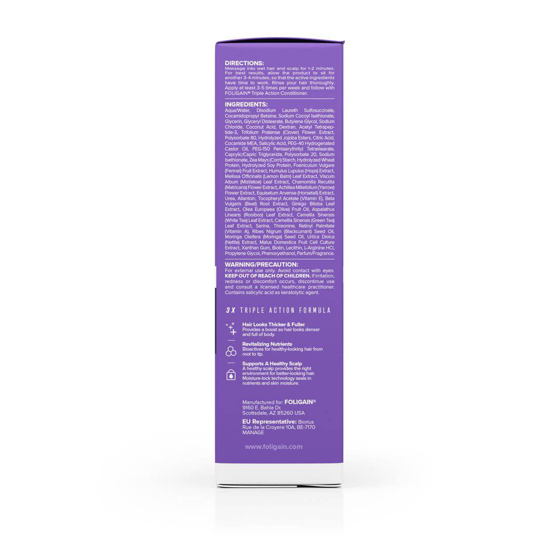 FOLIGAIN® Triple Action Shampoo For Thinning Hair For Women with 2% TRIOXIDIL®