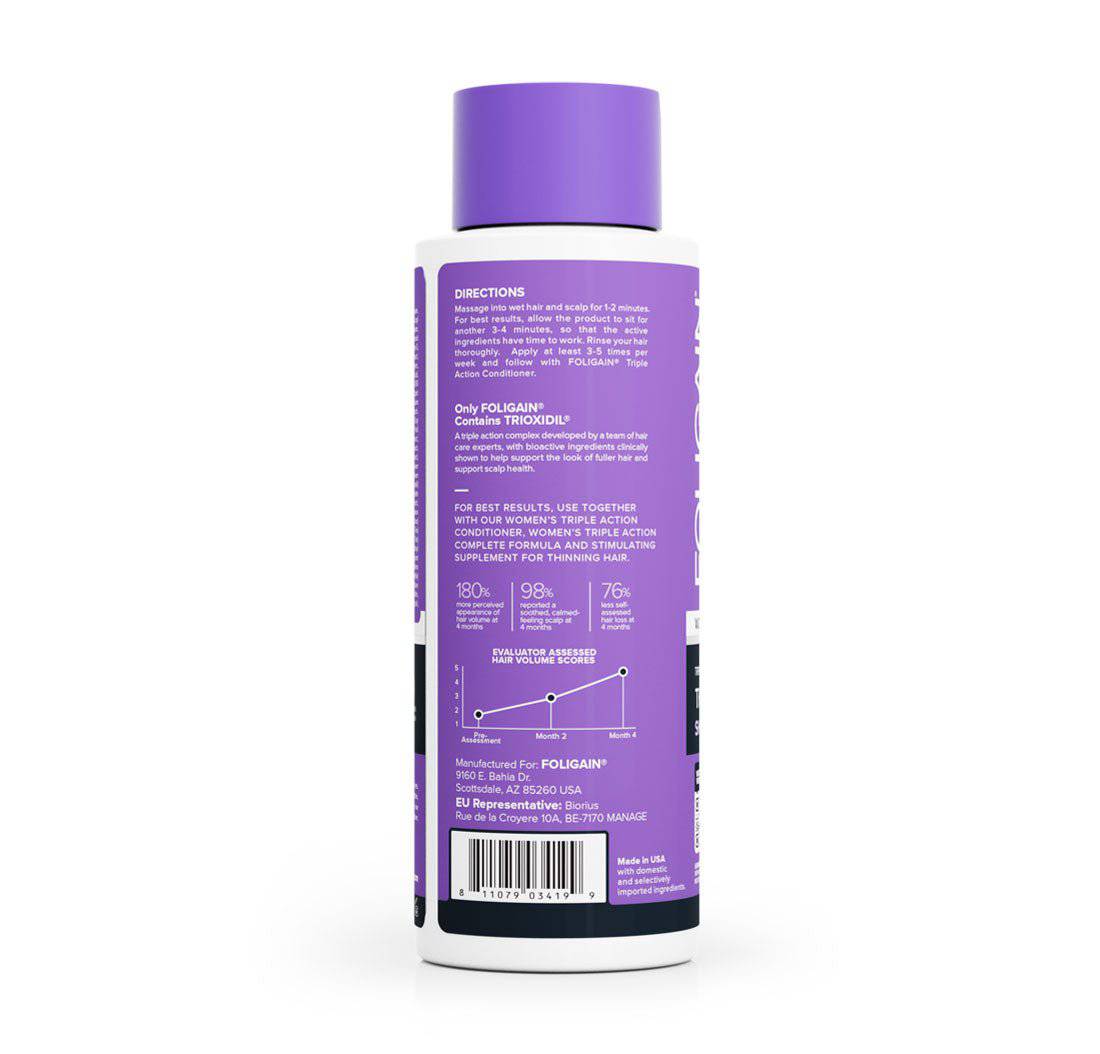 FOLIGAIN® Triple Action Shampoo For Thinning Hair For Women with 2% TRIOXIDIL® 473ml