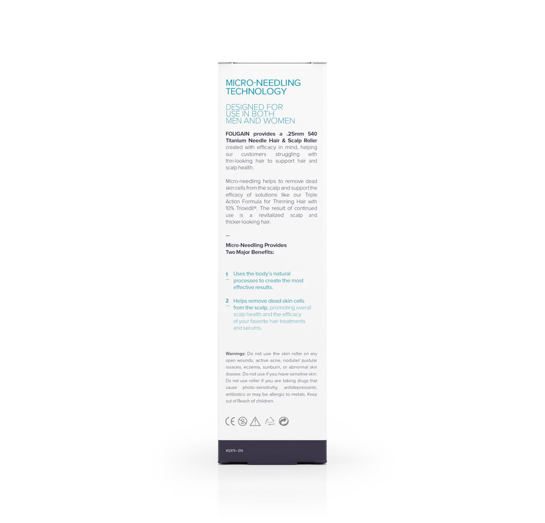 FOLIGAIN® Hair & Scalp Roller with 540 Titanium 0.25 mm Needles
