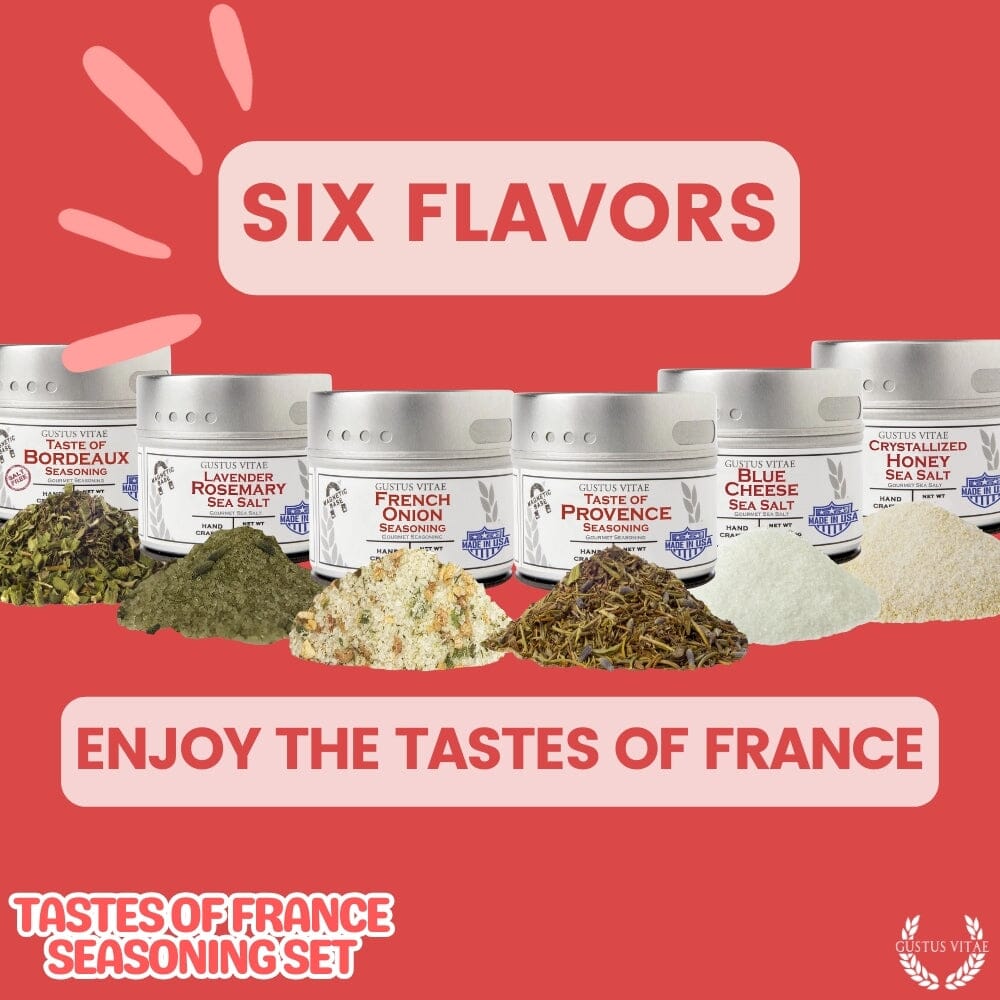 Set de regalo de condimentos franceses - Sabores de Francia - Paquete de seis mezclas de especias artesanales 