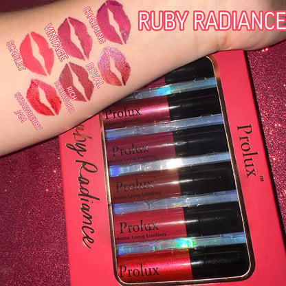 Prolux Ruby Radiance Metallic Matte Red Lipsticks