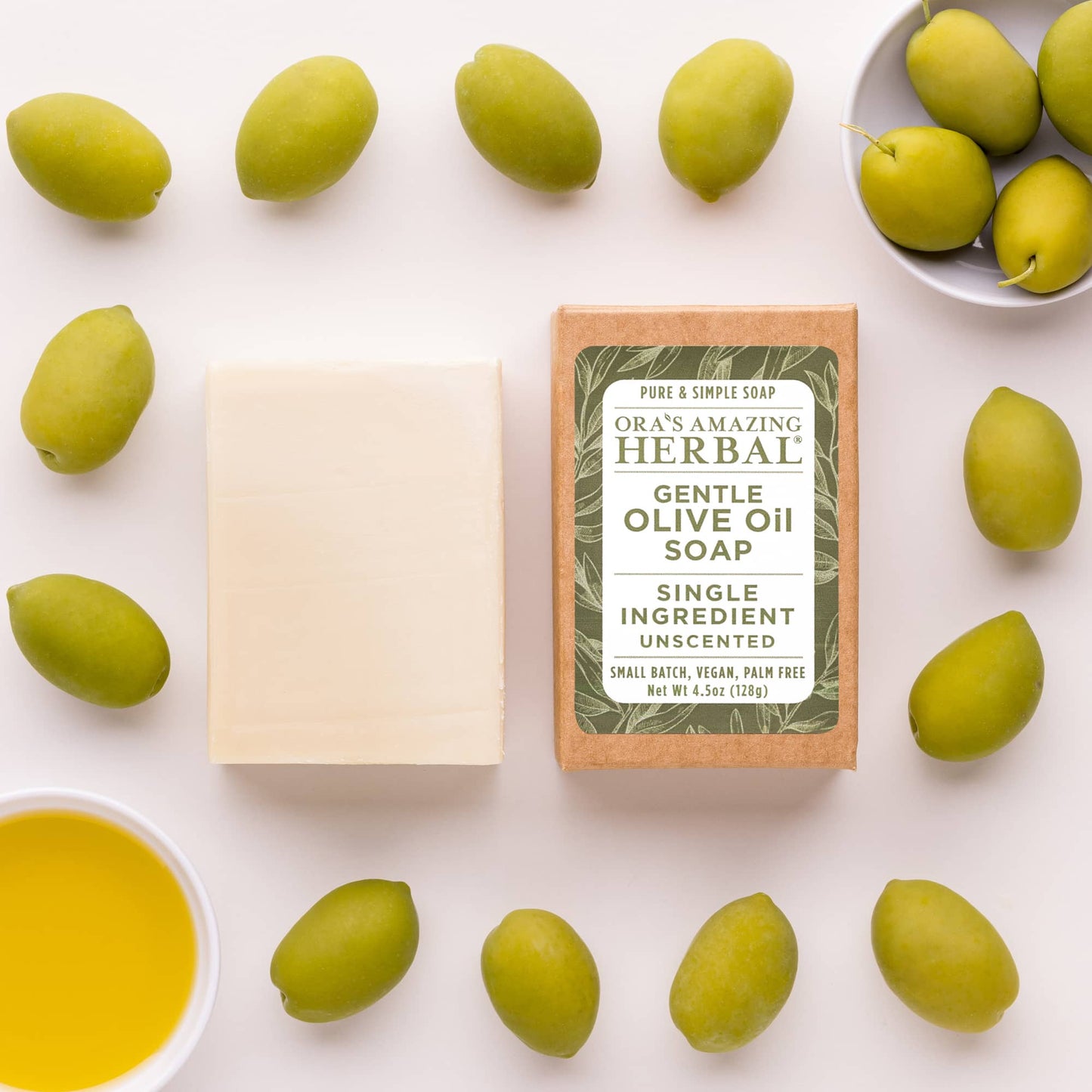 Jabón suave de aceite de oliva, sin perfume