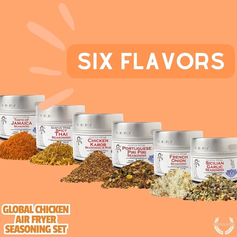 Set de condimentos para freidora de aire Global Chicken - Paquete de seis mezclas de especias artesanales 