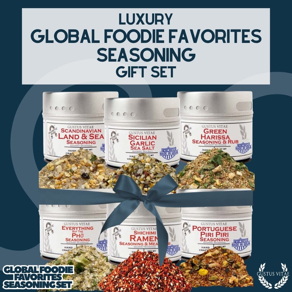 Favoritos de la gastronomía mundial | Colección mundial de 6 paquetes | Auténticos condimentos y mezclas de especias gourmet 