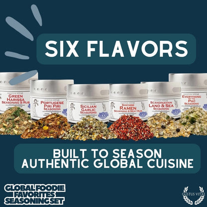 Favoritos de la gastronomía mundial | Colección mundial de 6 paquetes | Auténticos condimentos y mezclas de especias gourmet 