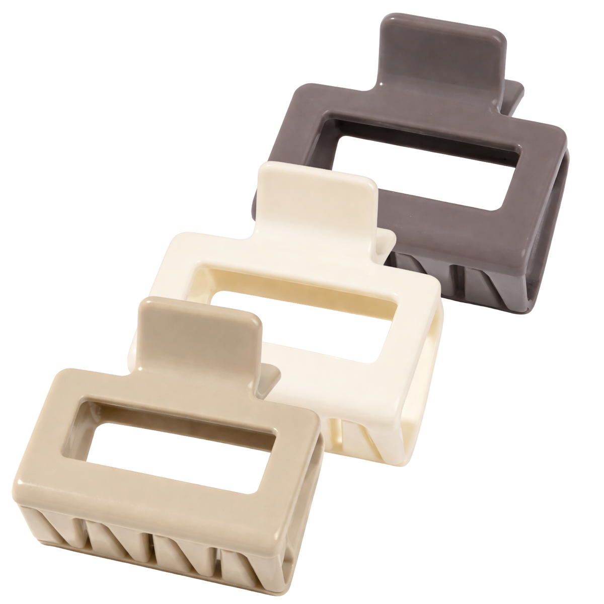 Glossy Square Claw Hair Clip (3 Pack)