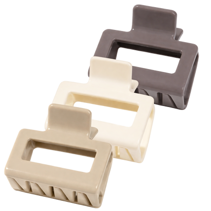 Glossy Square Claw Hair Clip (3 Pack)