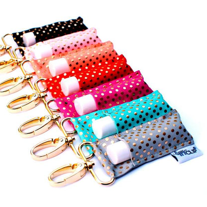 Gold Dots on Lavender LippyClip® Lip Balm Holder | Daily Health & Beauty