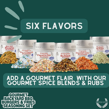 Gourmet Backyard BBQ Burgers & Fries Seasoning Set - Six Pack