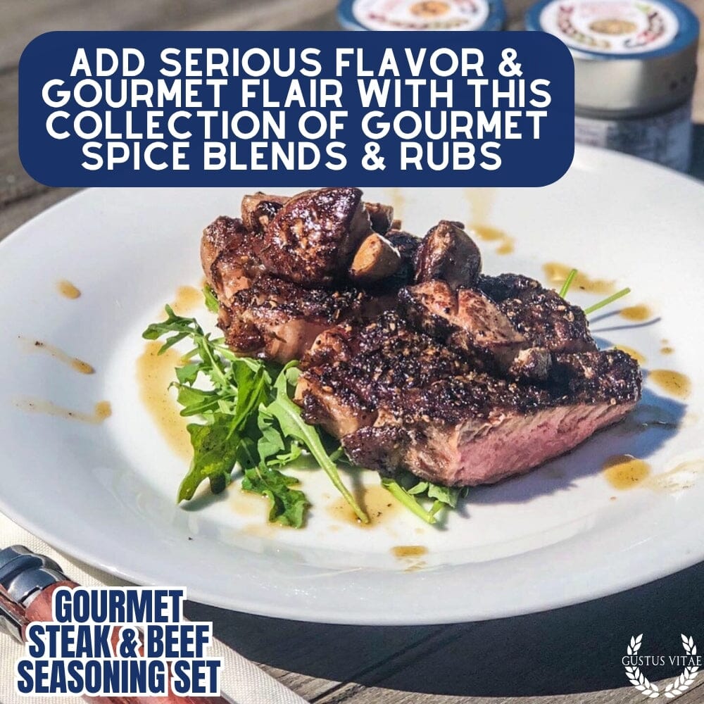 Set de regalo de condimentos gourmet para carne de res y bistec a la barbacoa (paquete de seis) 