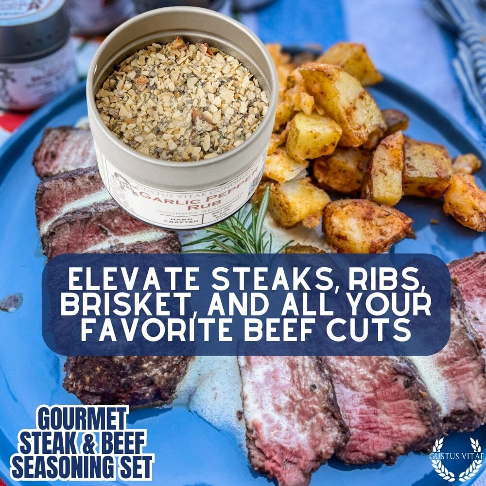 Set de regalo de condimentos gourmet para carne de res y bistec a la barbacoa (paquete de seis) 