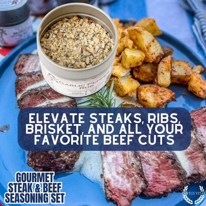 Set de regalo de condimentos gourmet para carne de res y bistec a la barbacoa (paquete de seis) 