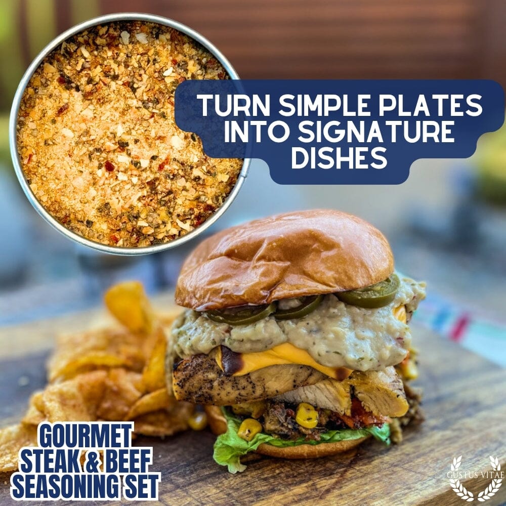 Set de regalo de condimentos gourmet para carne de res y bistec a la barbacoa (paquete de seis) 