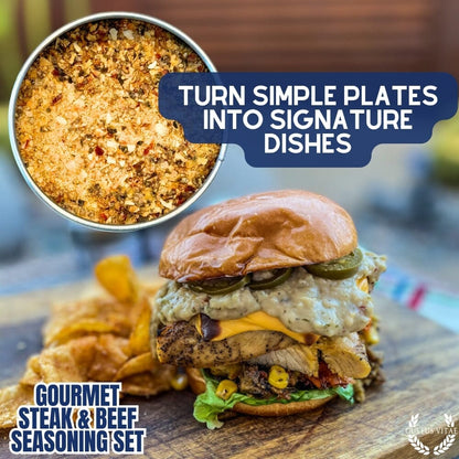 Set de regalo de condimentos gourmet para carne de res y bistec a la barbacoa (paquete de seis) 