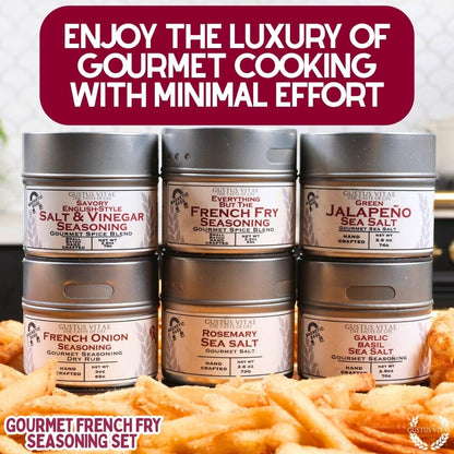 Set de condimentos gourmet para papas fritas (paquete de seis) 