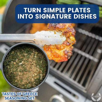 Set de regalo de condimentos griegos - Sabores de Grecia - Paquete de seis mezclas de especias artesanales 