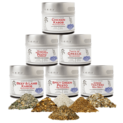 Greek Seasoning Gift Set - Tastes of Greece - Artisanal Spice Blends Six Pack