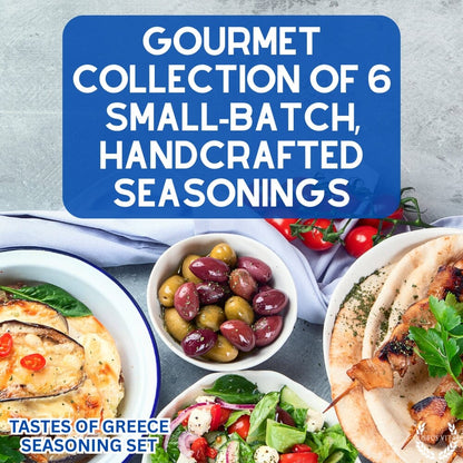 Set de regalo de condimentos griegos - Sabores de Grecia - Paquete de seis mezclas de especias artesanales 
