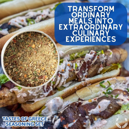 Set de regalo de condimentos griegos - Sabores de Grecia - Paquete de seis mezclas de especias artesanales 