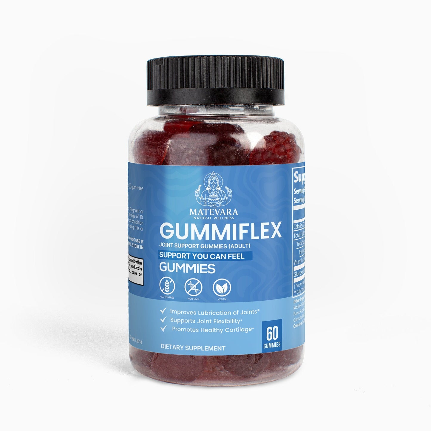 Gummiflex Glucosamine Gummies | Supports Joint Movement & Cartilage Health | Raspberry Taste | 60 Count
