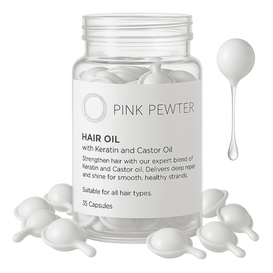 Hair Oil Capsules – Strengthening Blend with Olive, Jojoba, Sunflower Seed, Castor Oil, Rosemary & Keratin (Repair and Frizz Control) | Daily Health & Beauty