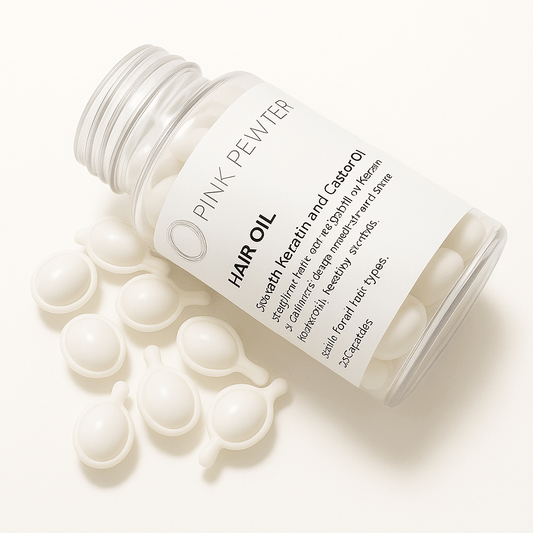 Hair Oil Capsules – Strengthening Blend with Olive, Jojoba, Sunflower Seed, Castor Oil, Rosemary & Keratin (Repair and Frizz Control) | Daily Health & Beauty