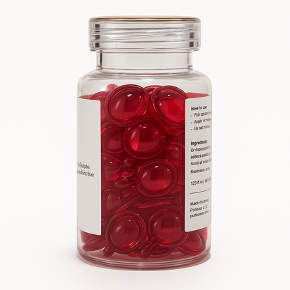 Lightweight Hair Oil Capsules - Nourishing Blend with Olive, Jojoba, Sunflower Seed and Rosemary Oil (Shine and Frizz Control)