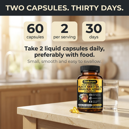 Black Seed Oil & Manuka Honey Capsules | Halal Immune Support
