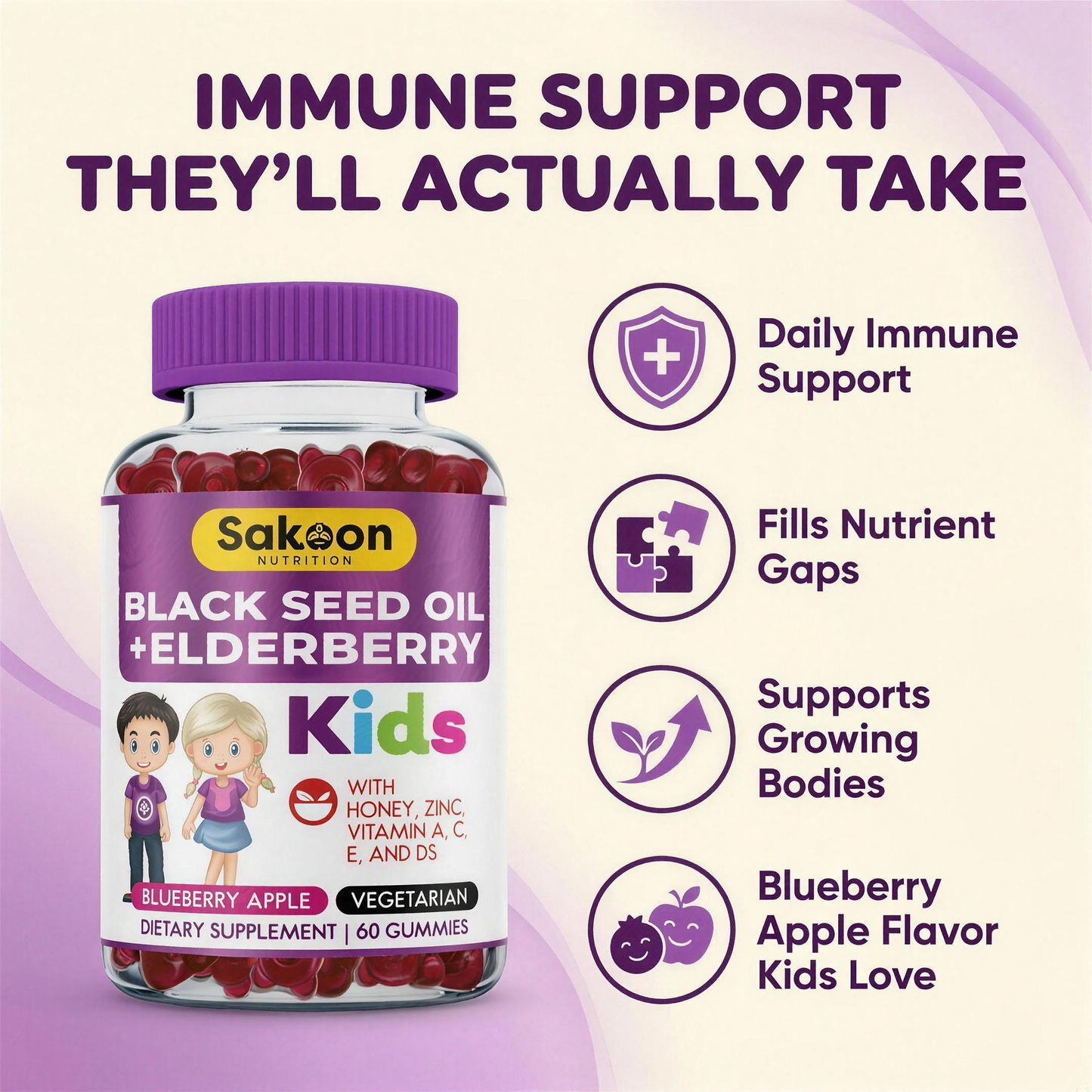 Kids Black Seed + Elderberry Gummies