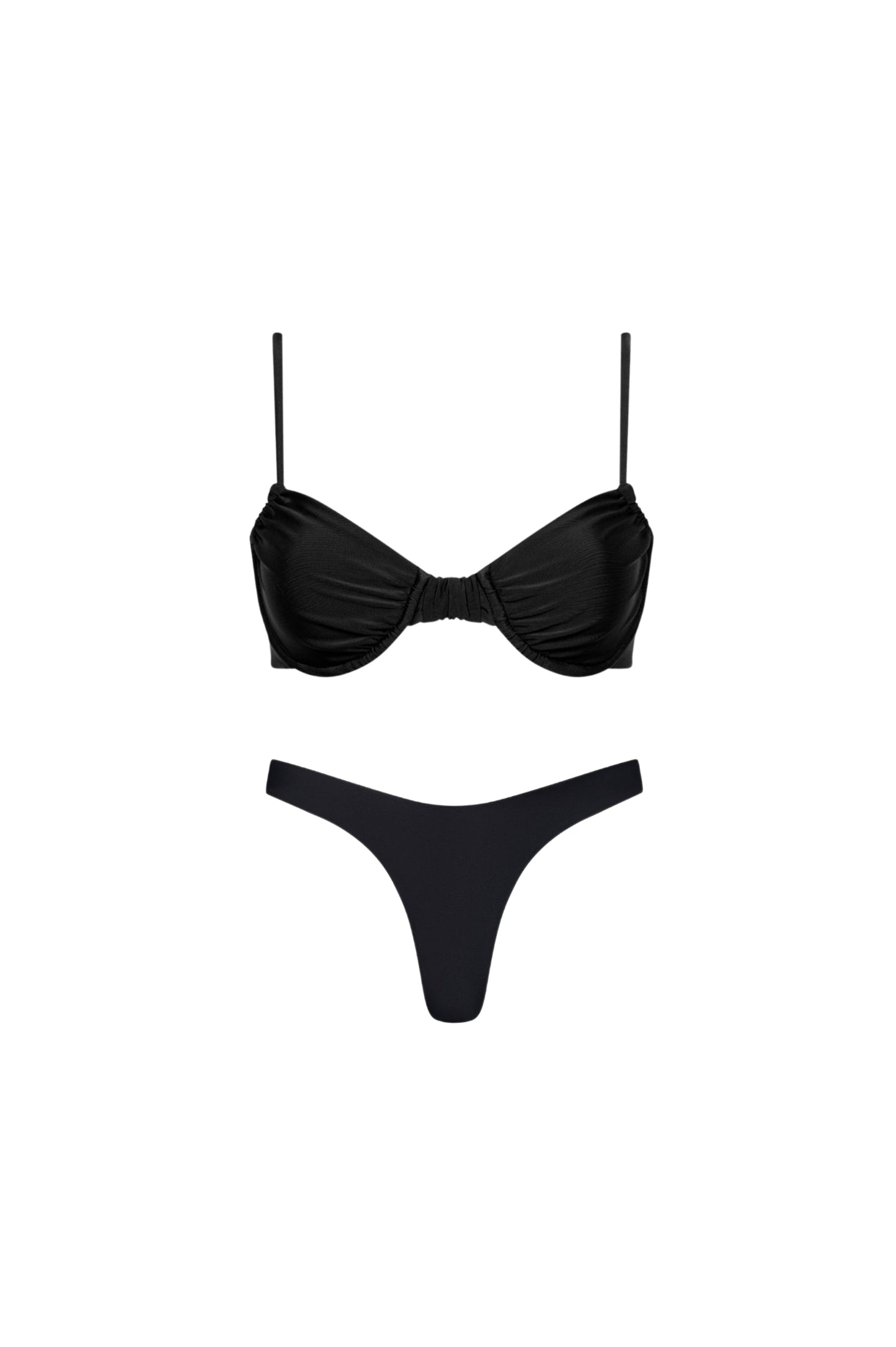 High Cut Underwire Bikini Set – Black