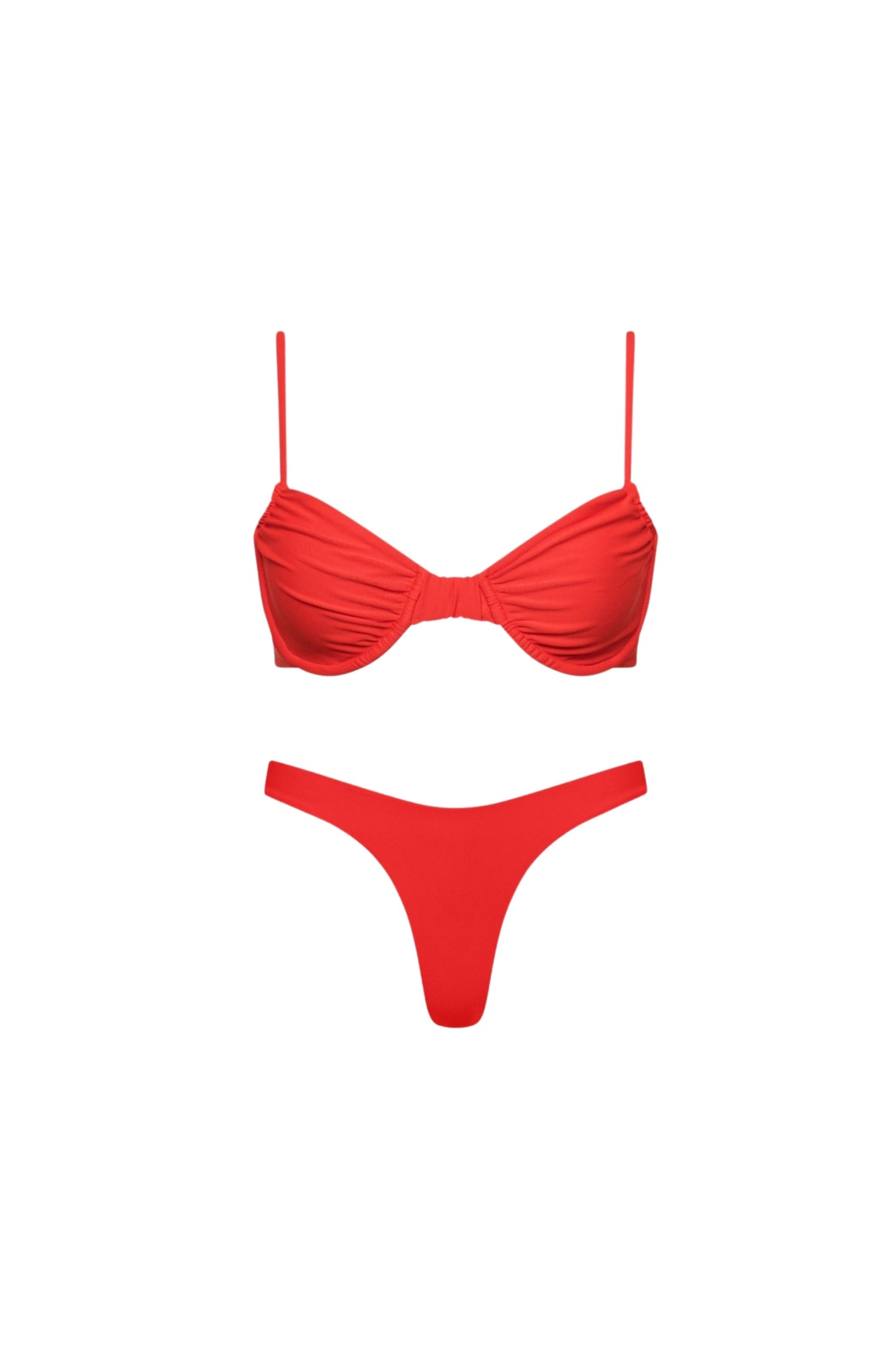 High Cut Underwire Bikini Set – Red