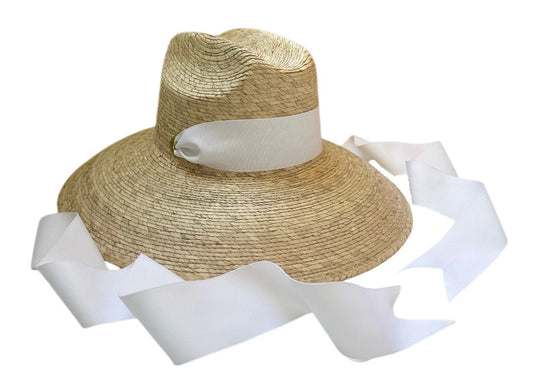 Hollyhock Sun Hat - White Long Grosgrain Ribbon | Daily Health & Beauty