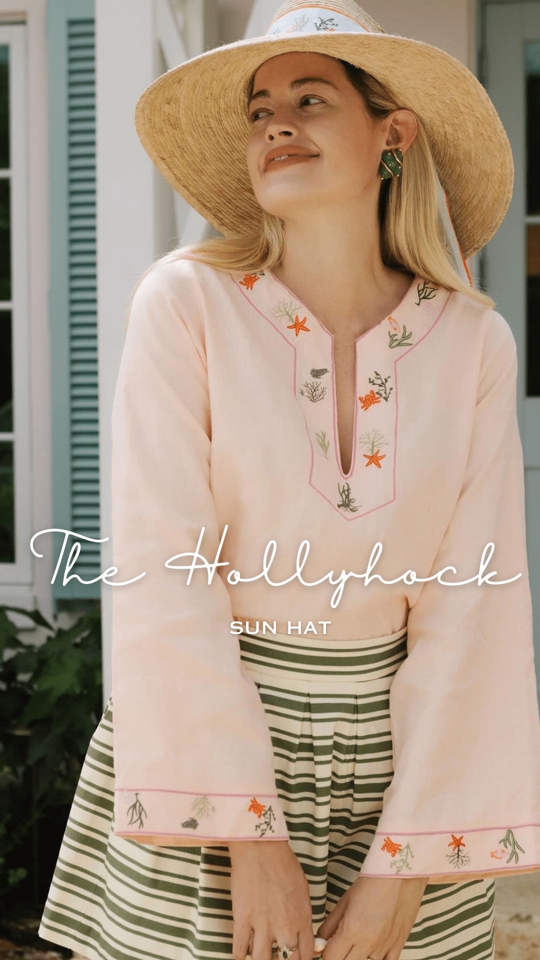 Hollyhock Sun Hat - Wide & Short Black Grosgrain Ribbon | Daily Health & Beauty