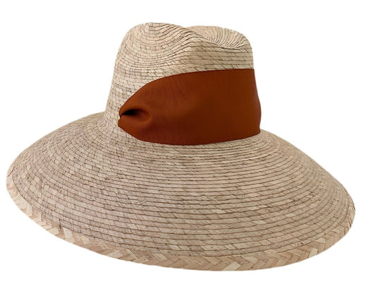 Hollyhock Sun Hat - Wide & Short Rust/Burnt Orange Grosgrain Ribbon | Daily Health & Beauty