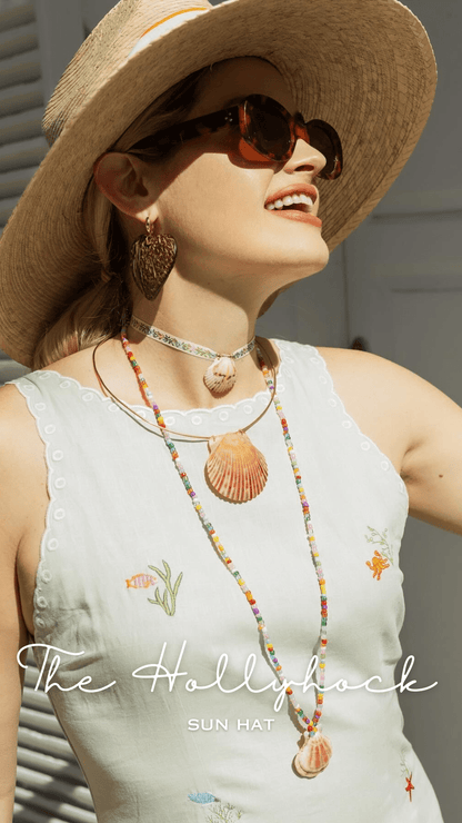Hollyhock Sun Hat - Wide & Short Rust/Burnt Orange Grosgrain Ribbon | Daily Health & Beauty