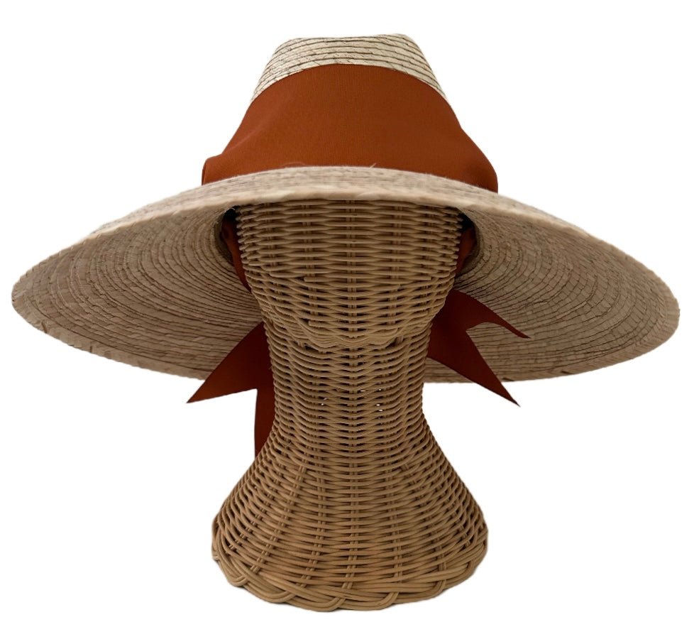 Hollyhock Sun Hat - Wide & Short Rust/Burnt Orange Grosgrain Ribbon | Daily Health & Beauty