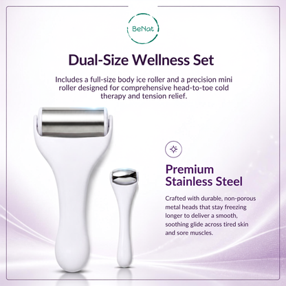 2-Piece Cryotherapy Face & Eye and Body Ice Roller Set