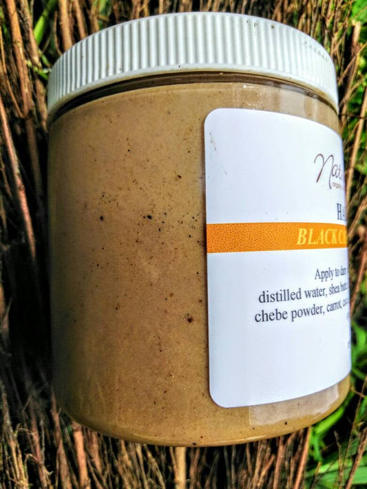 Black Castor Oil & Chebe Hair Cream (chebe powder, molasses, sealant, chocolate, hair cream)