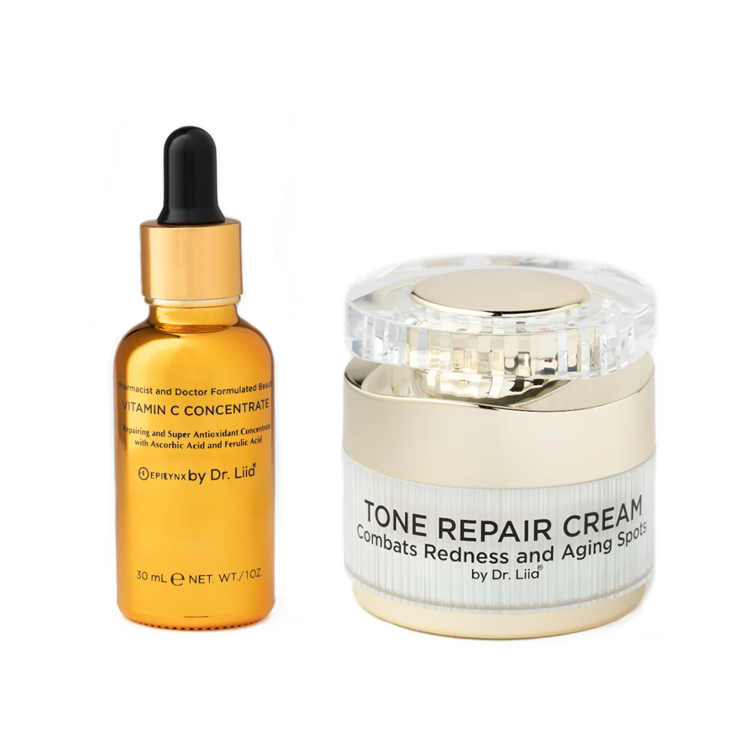Brightening Vitamin C & Tone Repair Cream Set – Vegan, Gluten-Free Dark Spot & Hyperpigmentation Duo