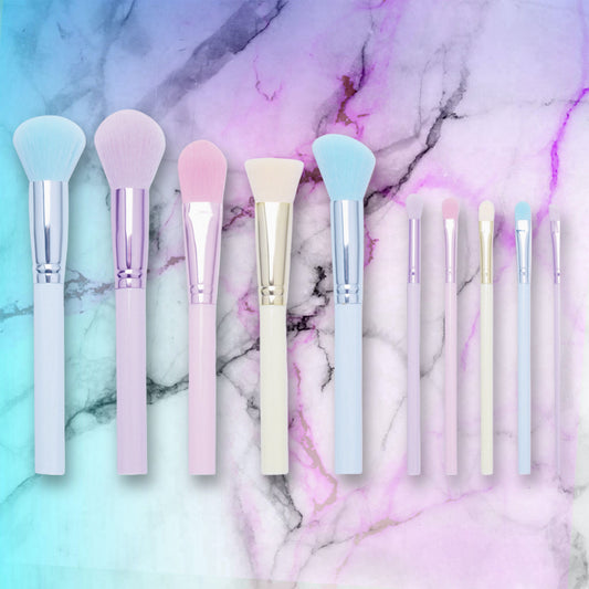 Makeup Brush - 10pc Marble Makeup Brush Collection Set