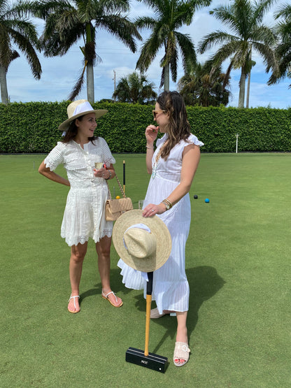 Zinnia Sun Hat - Long & Thin Ivory Grosgrain Ribbon