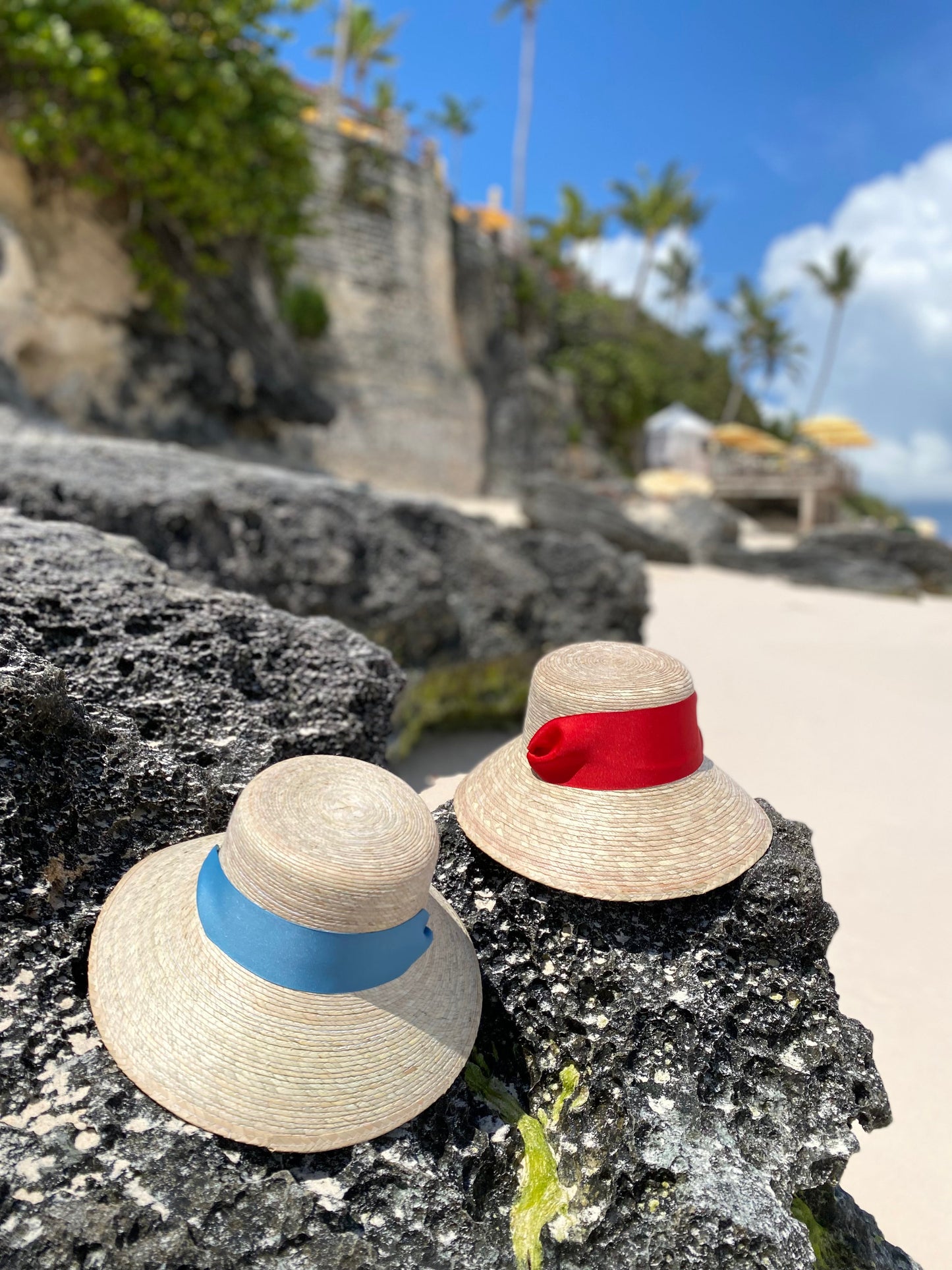 Clematis Bucket Hat - Wide & Short Navy Grosgrain Ribbon