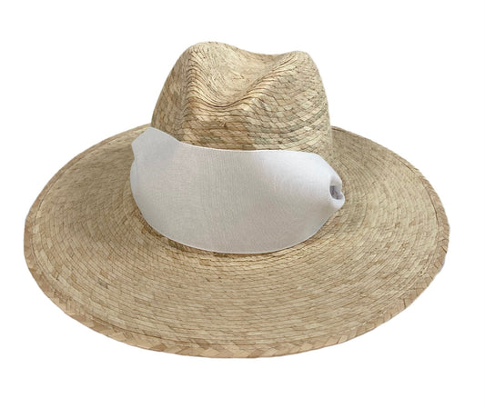 Zinnia Sun Hat - Wide & Short White Tennis & Croquet Ribbon
