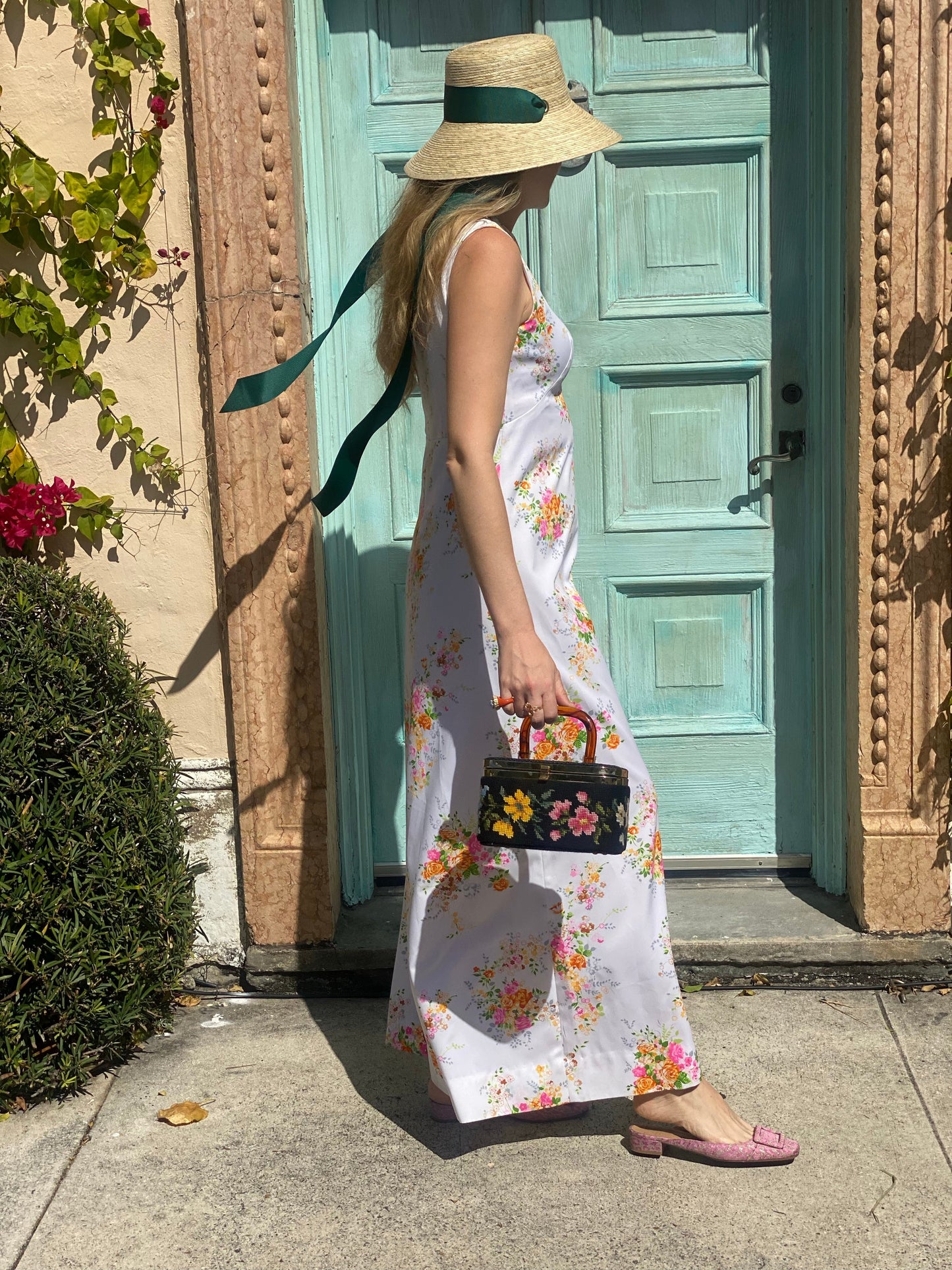 Clematis Bucket Hat - Tan/Camel Wide & Short Grosgrain Ribbon