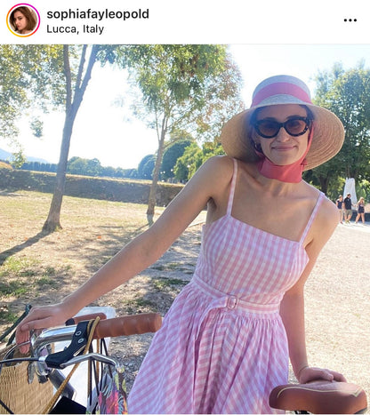Clematis Bucket Hat - Wide & Short Light Pink Grosgrain Ribbon