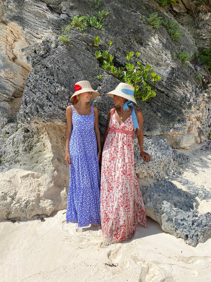 Clematis Bucket Hat - Pink Marigold Block Print Hat Scarf