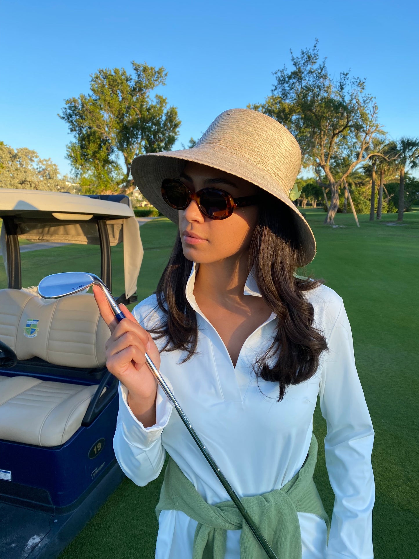 Clematis Bucket Hat - Tan/Camel Wide & Short Grosgrain Ribbon