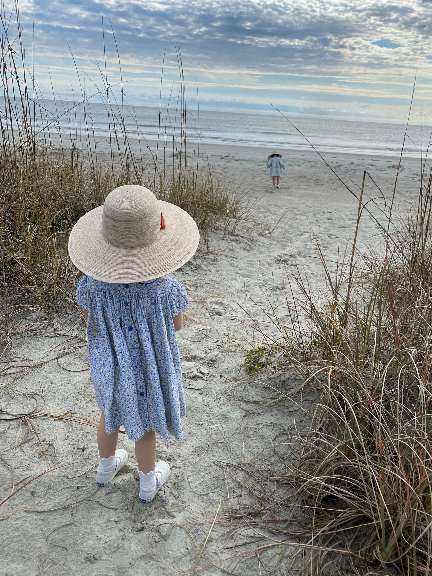 Buttercup Little Girl’s Hat - Vintage Periwinkle Ribbon