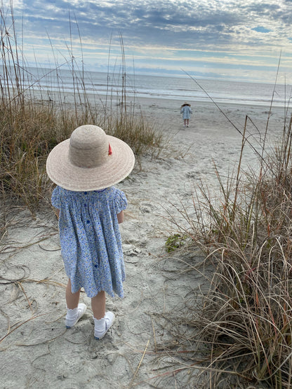 Buttercup Little Girl’s Hat - Vintage Periwinkle Ribbon