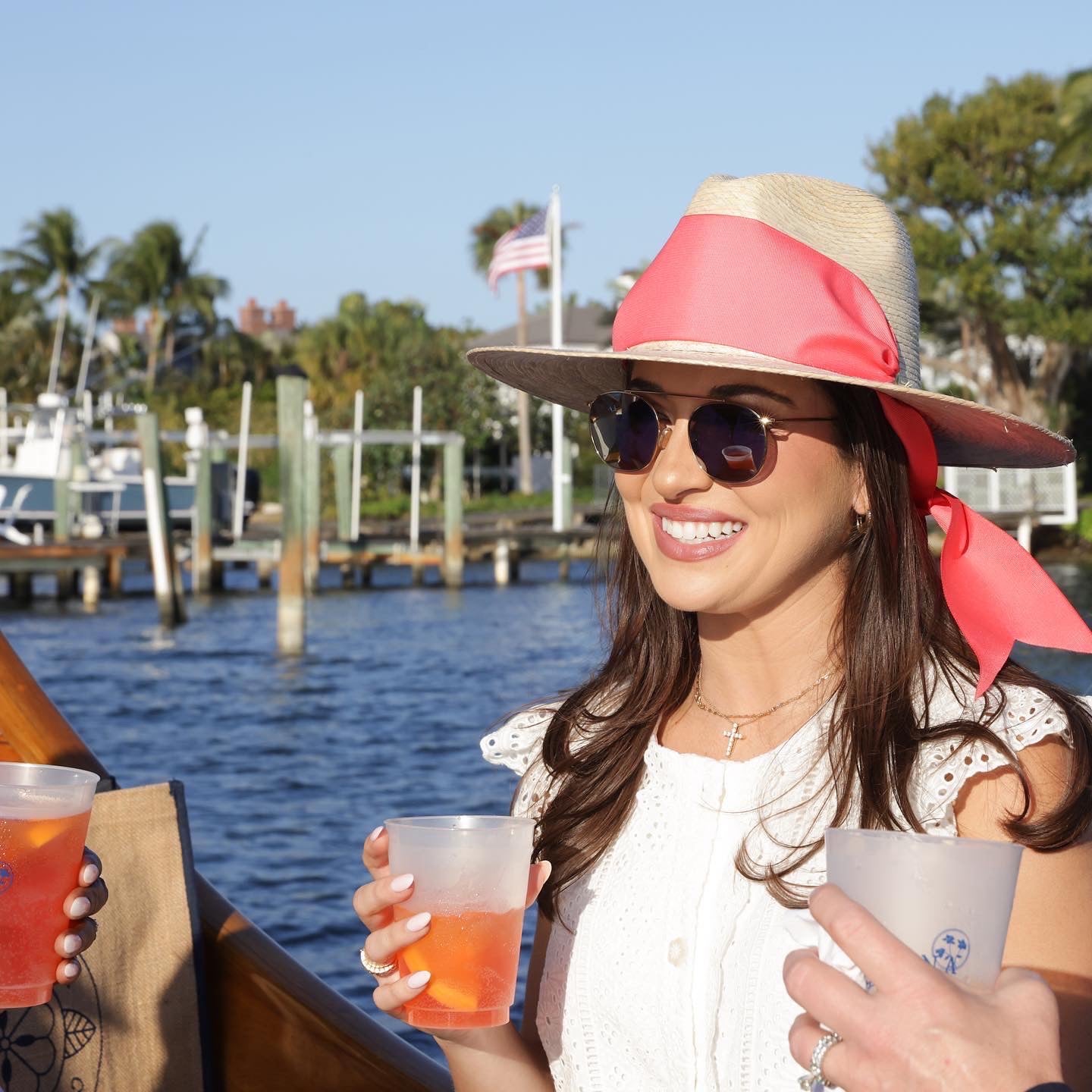 Zinnia Sun Hat - Wide & Short French Blue Grosgrain Ribbon